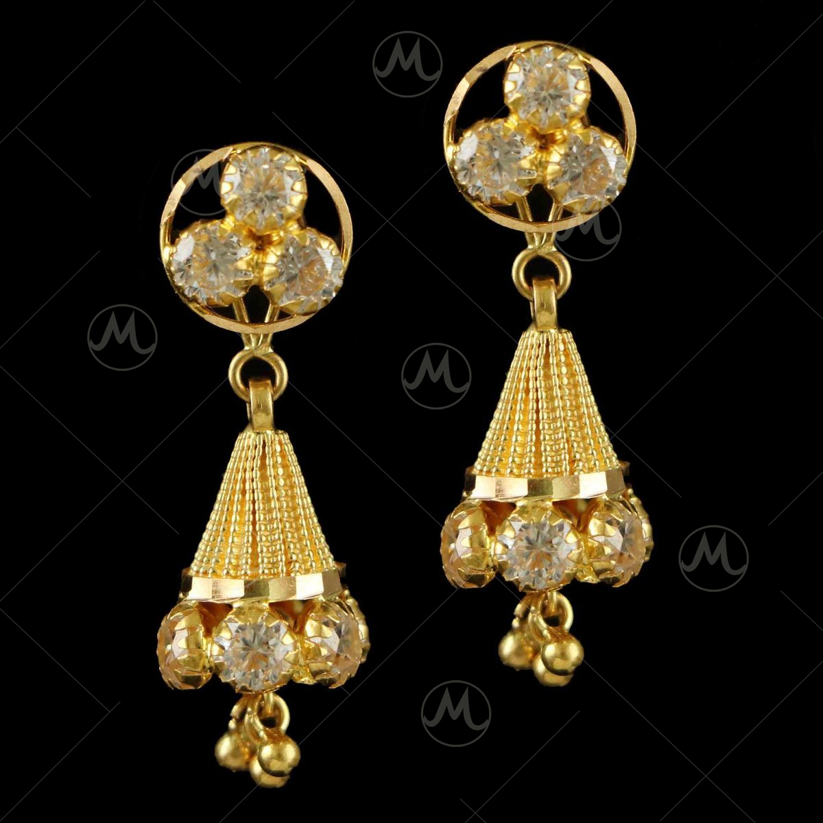 Pure Impon Stone Jimiki Earrings