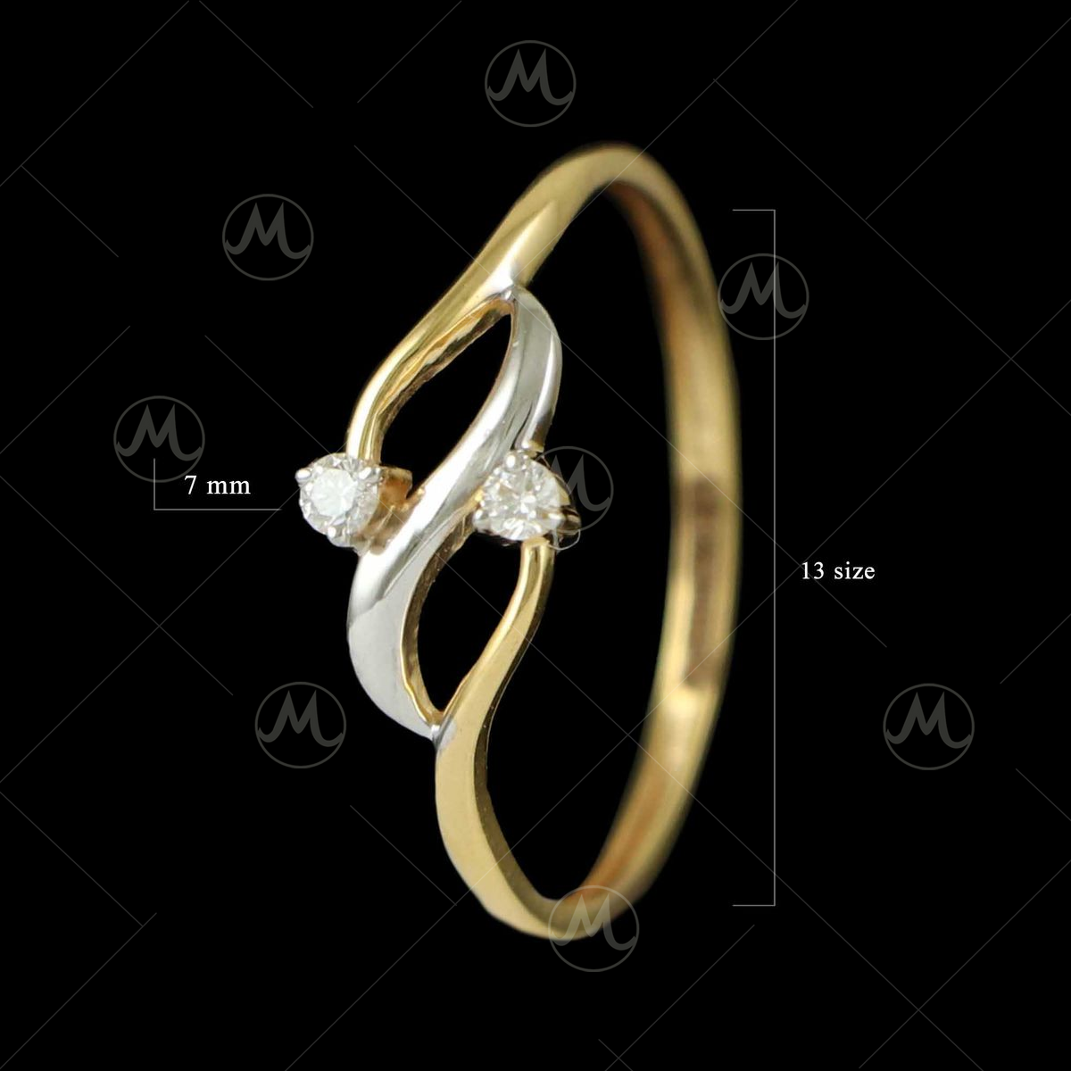 Heart-shaped Diamond Ring in Yellow Gold | KLENOTA