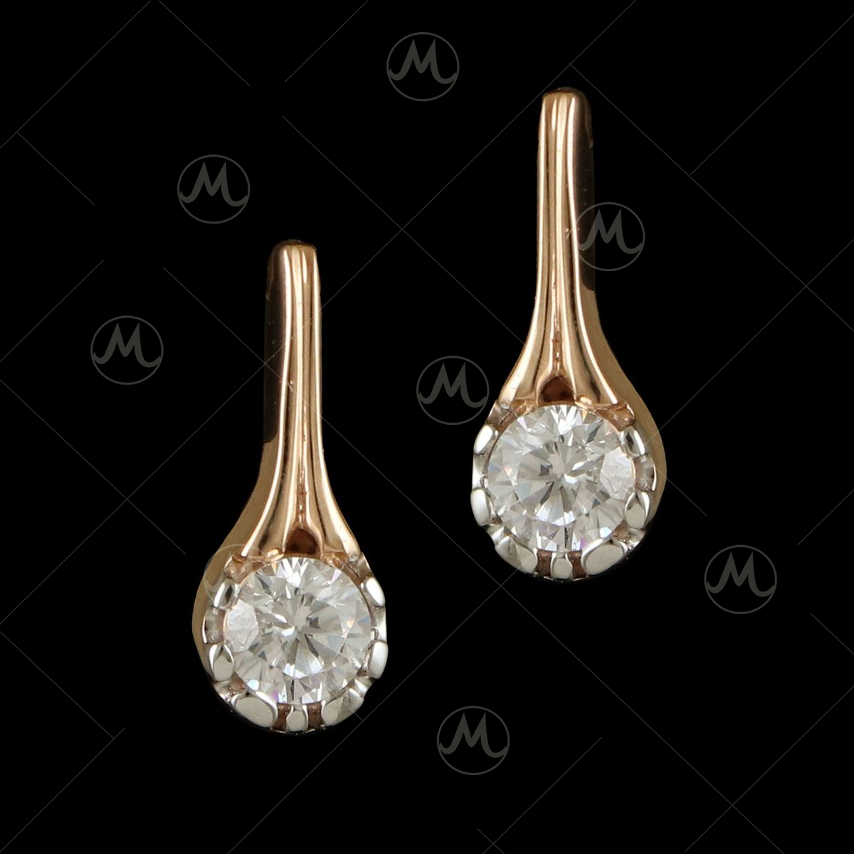 14K Rose Gold Skull Stud Earrings — Inchoo Bijoux