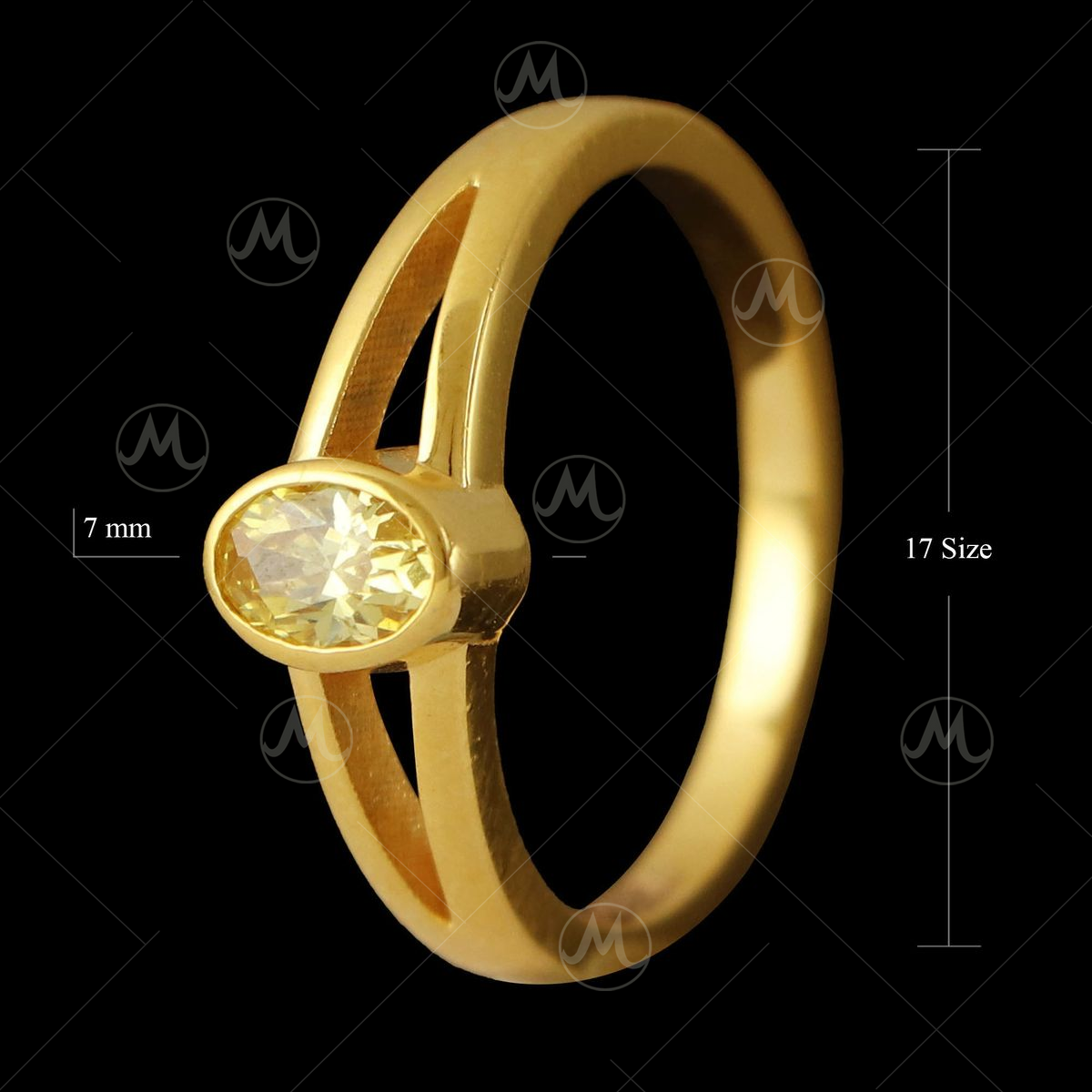 22 kt gold gents yellow stone ring
