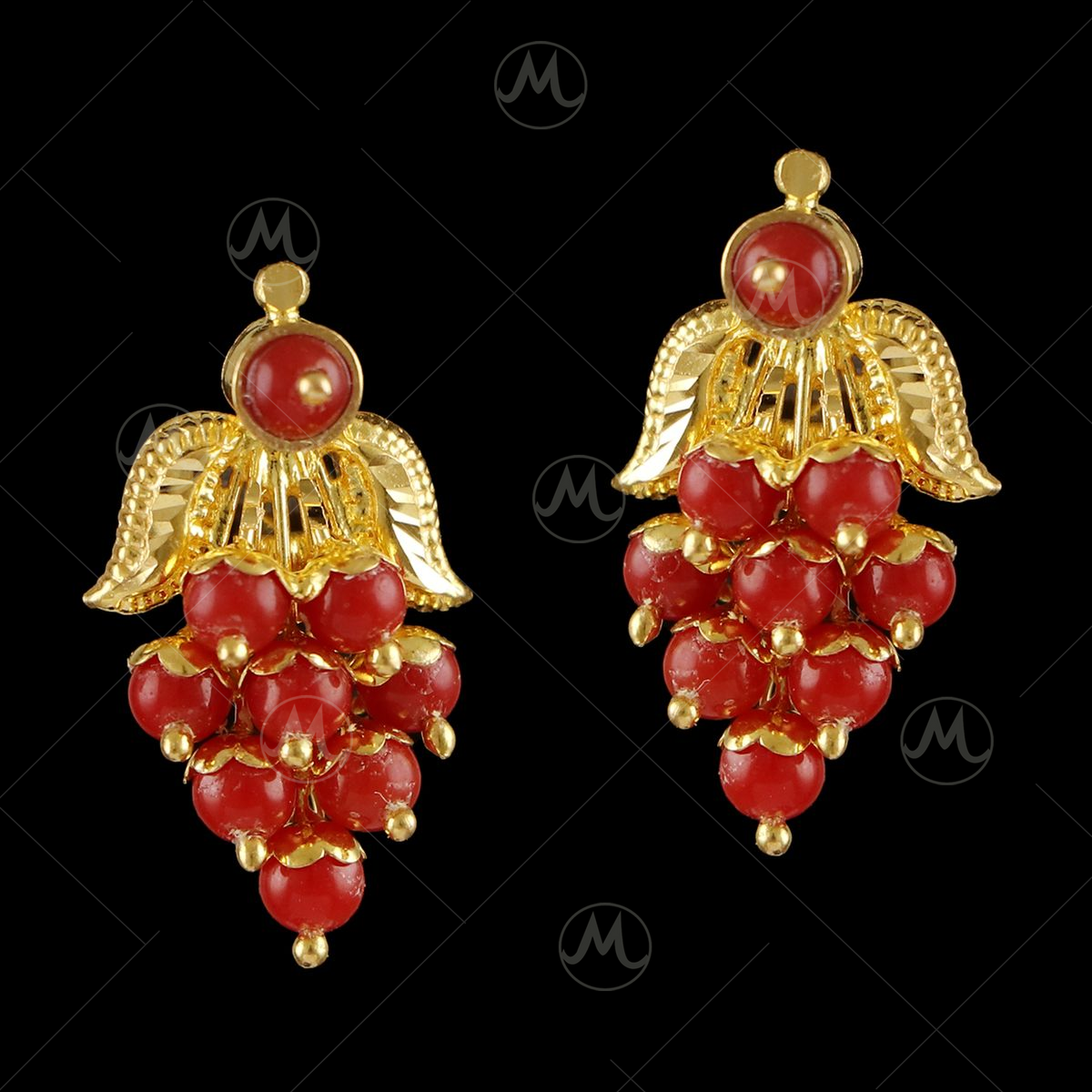 Ray coral earrings