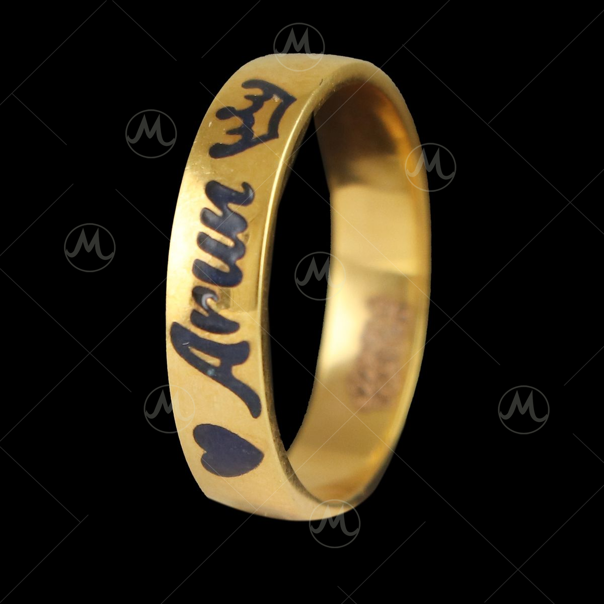 Gothic Name Ring - Gold Electroplated