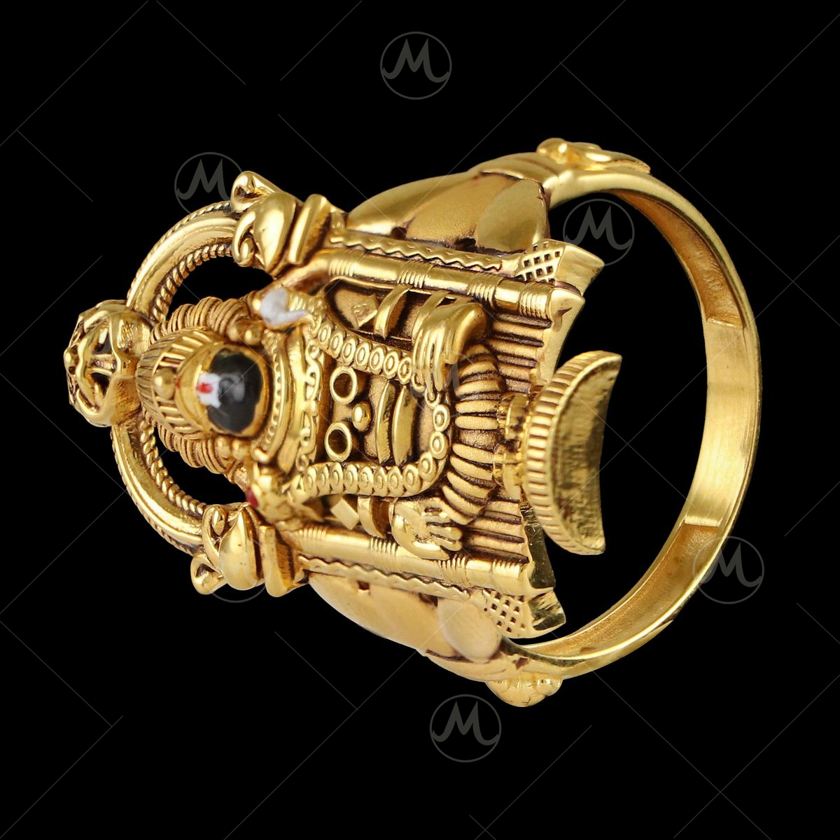 Aadhyathmik Aimpon Panchalogam Hanuman Ring Panchaloha Anjaneya Swamy Ring  (5 Metals Panchadhatu Maruti Ring) - A5233 - Season Bazaar