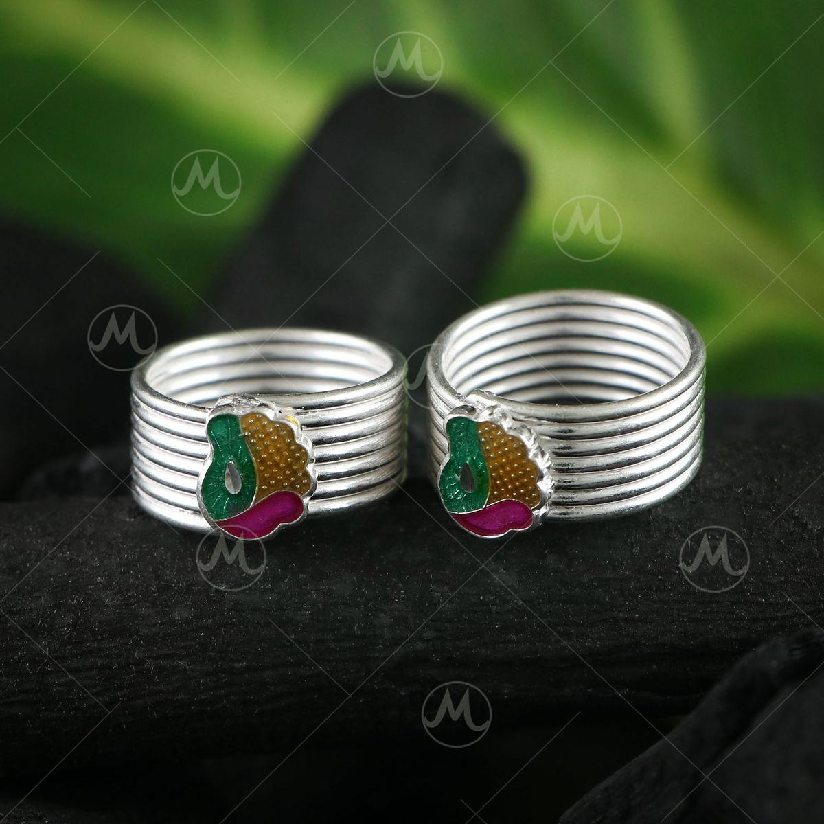 The Flora Silver Toe-Rings -Buy Pure Silver Toe rings Online — KO Jewellery