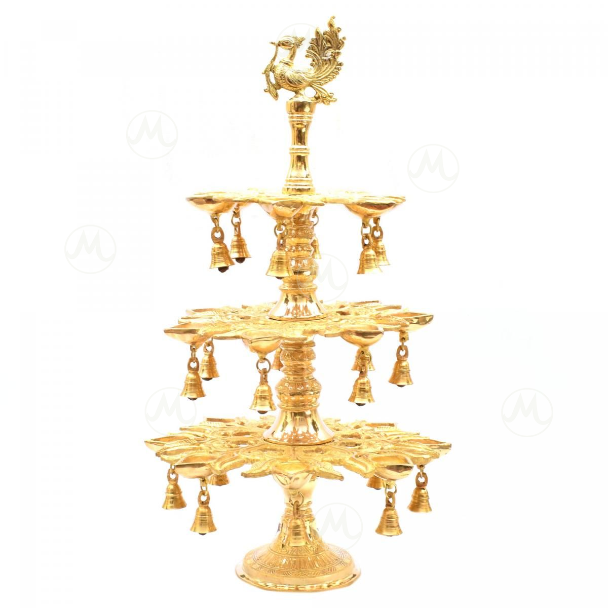 BRASS ANNAPAKSHI OIL LAMP WITH BELL